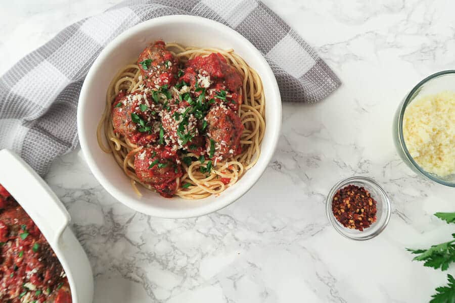 simple marinara sauce used in spaghetti with meatballs