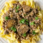 Ground Beef Stroganoff {with Greek Yogurt}
