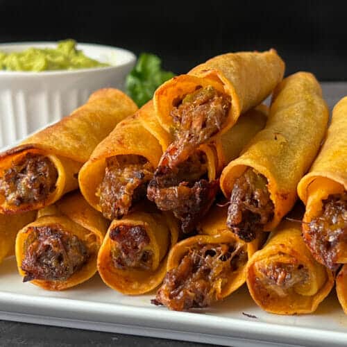 Shredded Beef Taquitos {Easy, Healthier, Baked Taquitos}